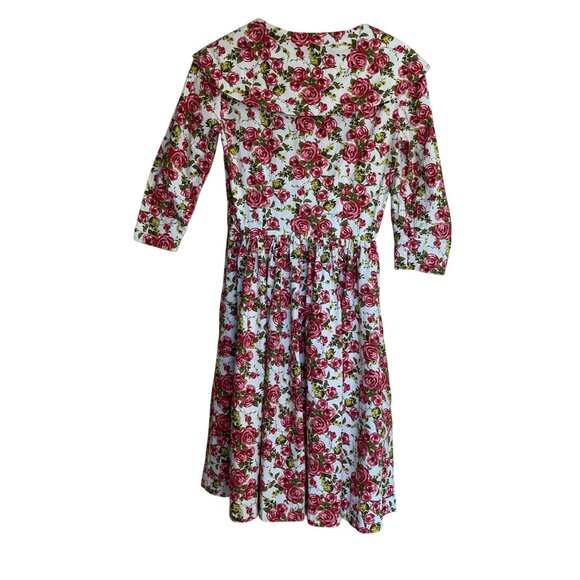 Vintage Womens Dress Size Small Multicolor Fit And Flare Floral Pure Cotton - Picture 2 of 14